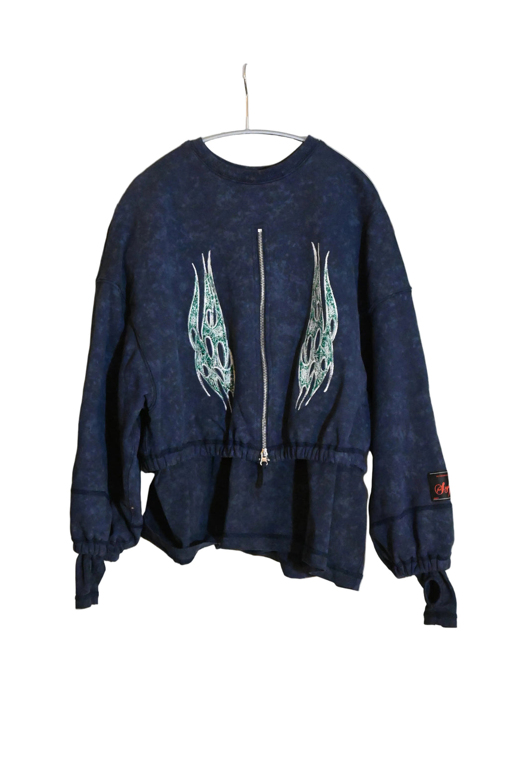 SYUMAN Blue Zip Sweatshirt – Japanese Designer Streetwear (Size 1)