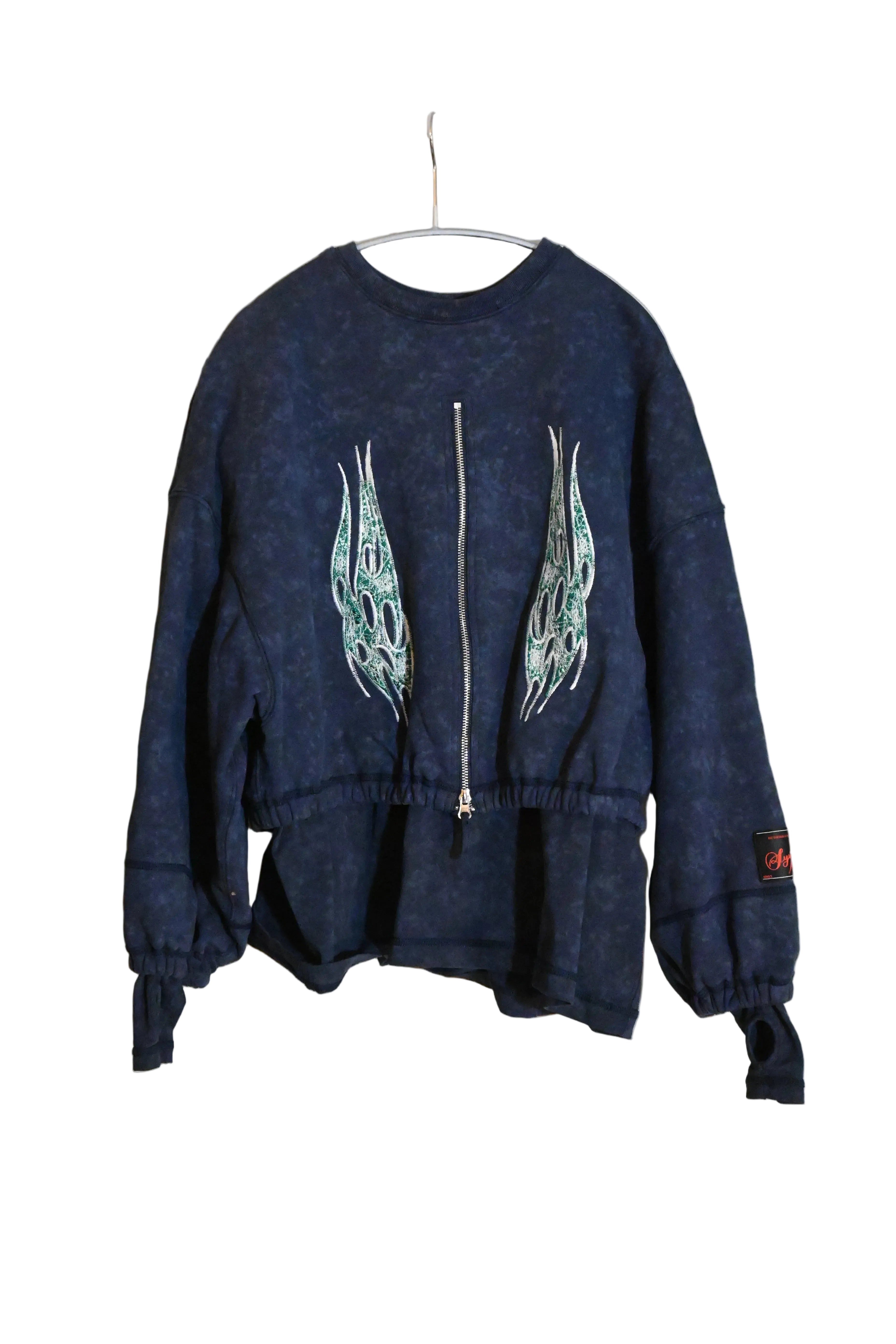 SYUMAN Blue Zip Sweatshirt – Japanese Designer Streetwear (Size 1)