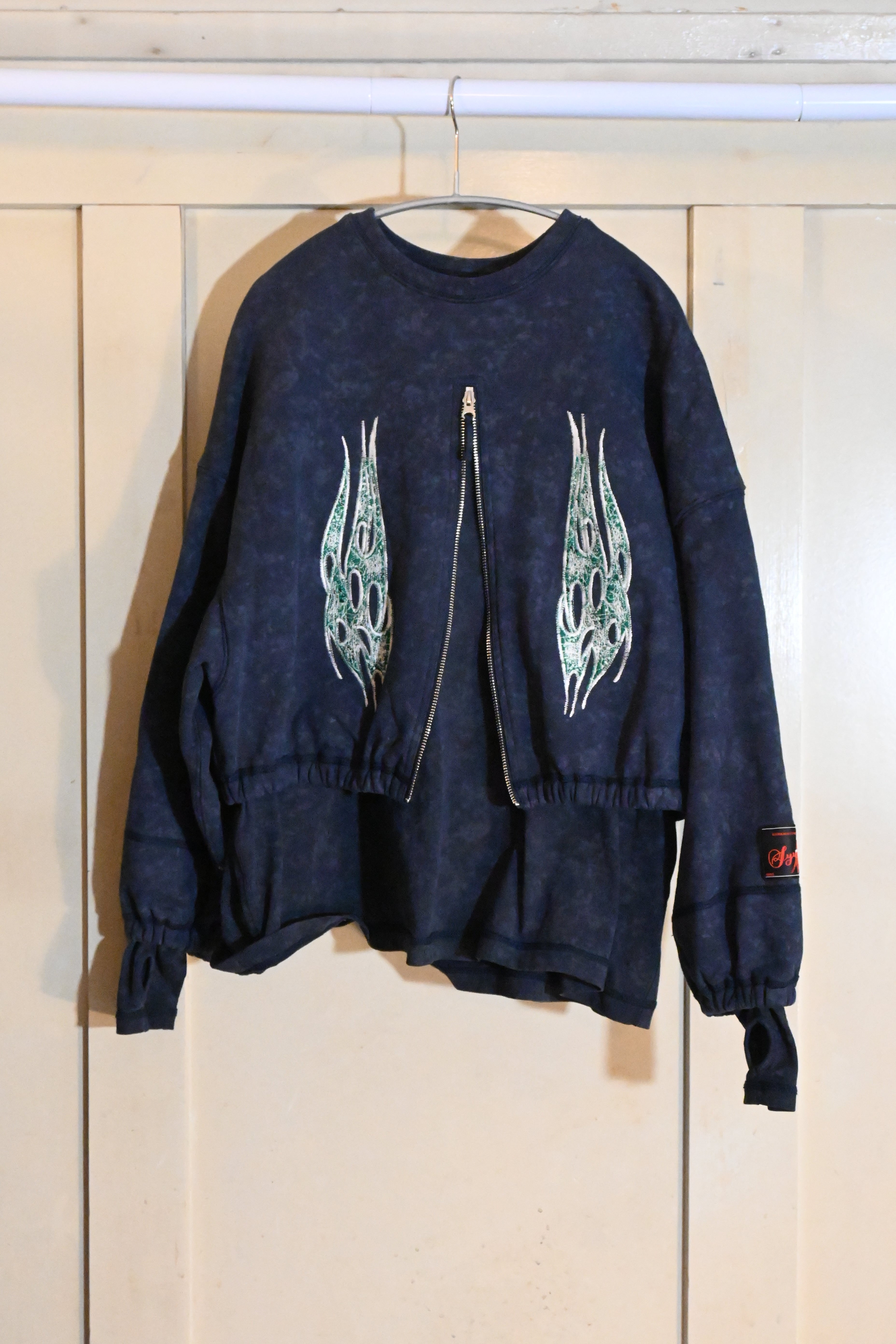 SYUMAN Blue Zip Sweatshirt – Japanese Designer Streetwear (Size 1)