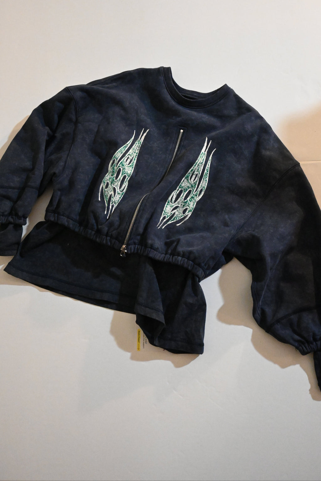 SYUMAN Blue Zip Sweatshirt – Japanese Designer Streetwear (Size 1)