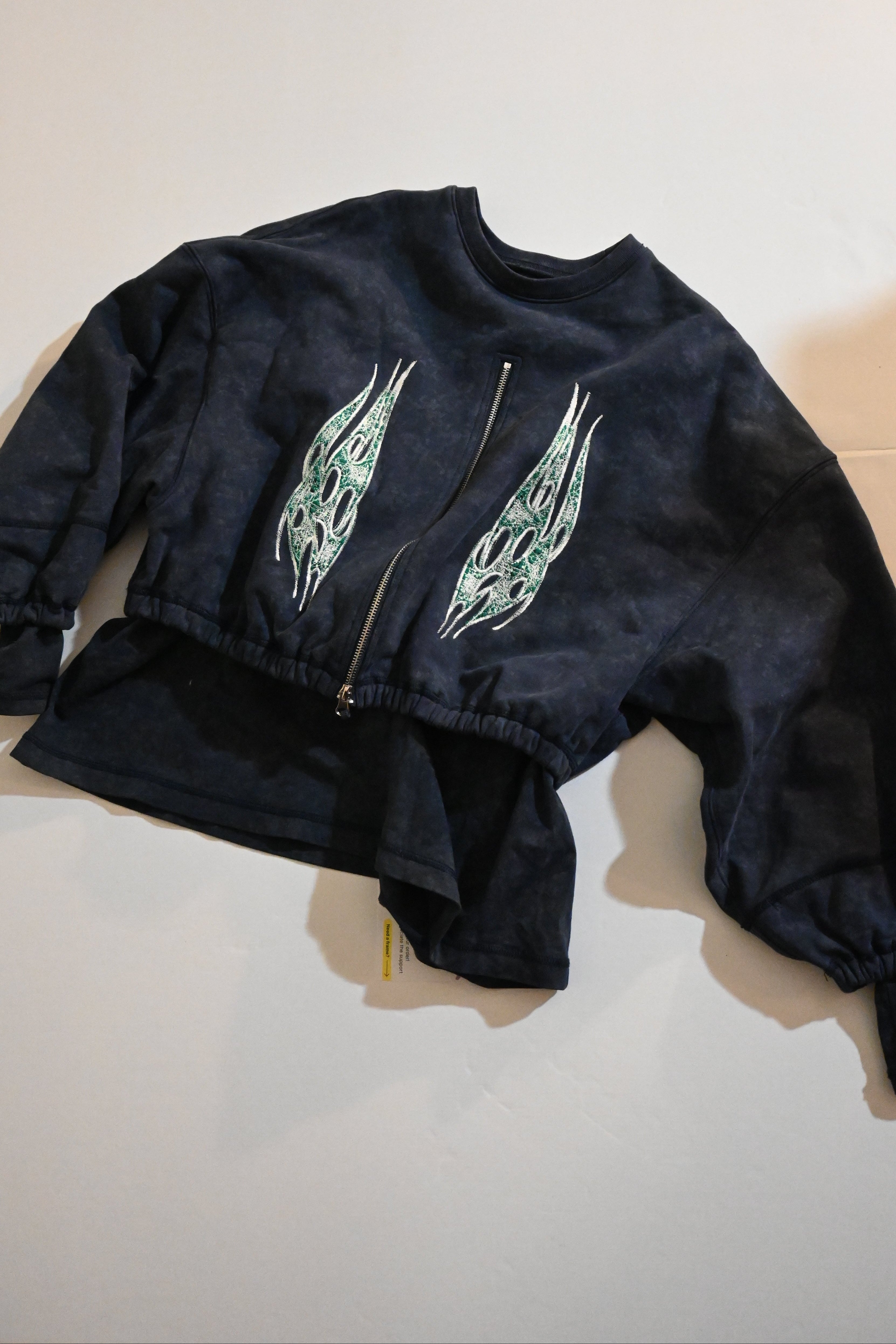 SYUMAN Blue Zip Sweatshirt – Japanese Designer Streetwear (Size 1)