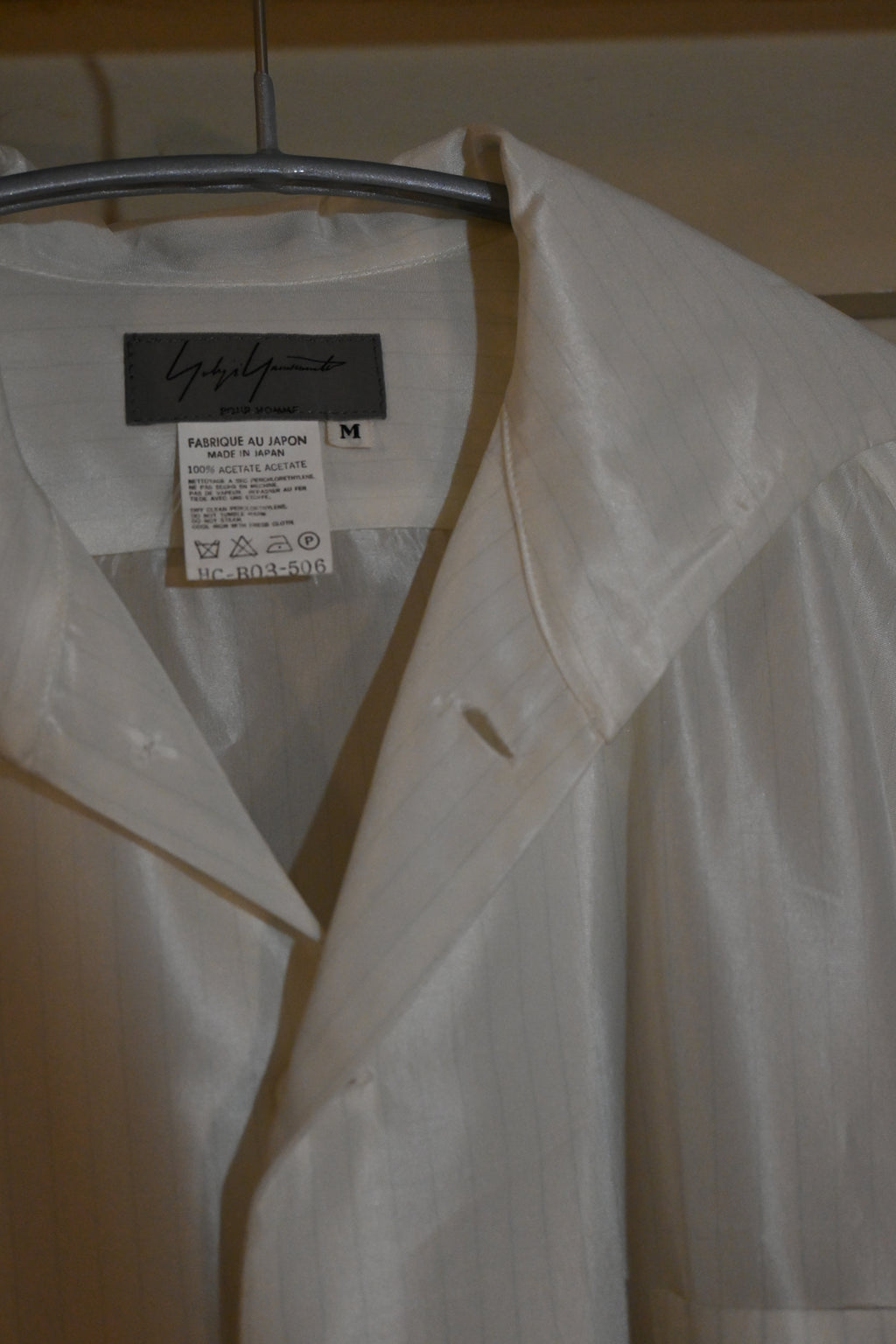 Yohji Yamamoto Acetate Stripe Shirt – Black (Size M)