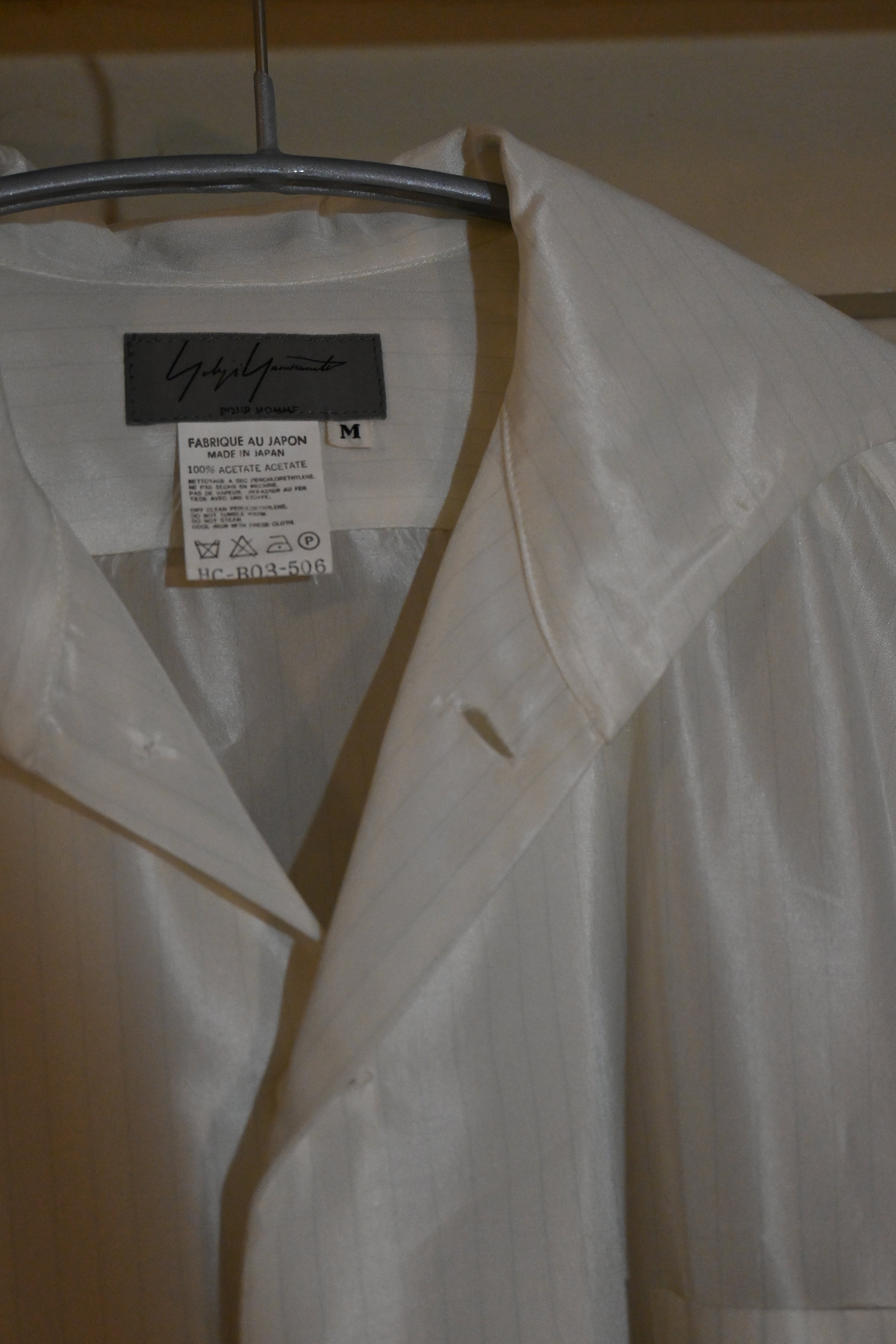 Yohji Yamamoto Acetate Stripe Shirt – Black (Size M)