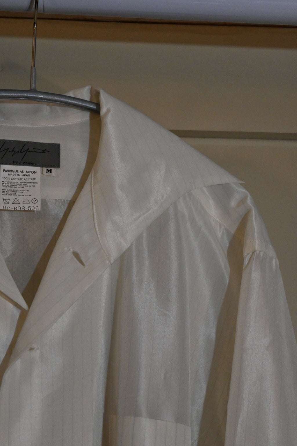 Yohji Yamamoto Acetate Stripe Shirt – Black (Size M)