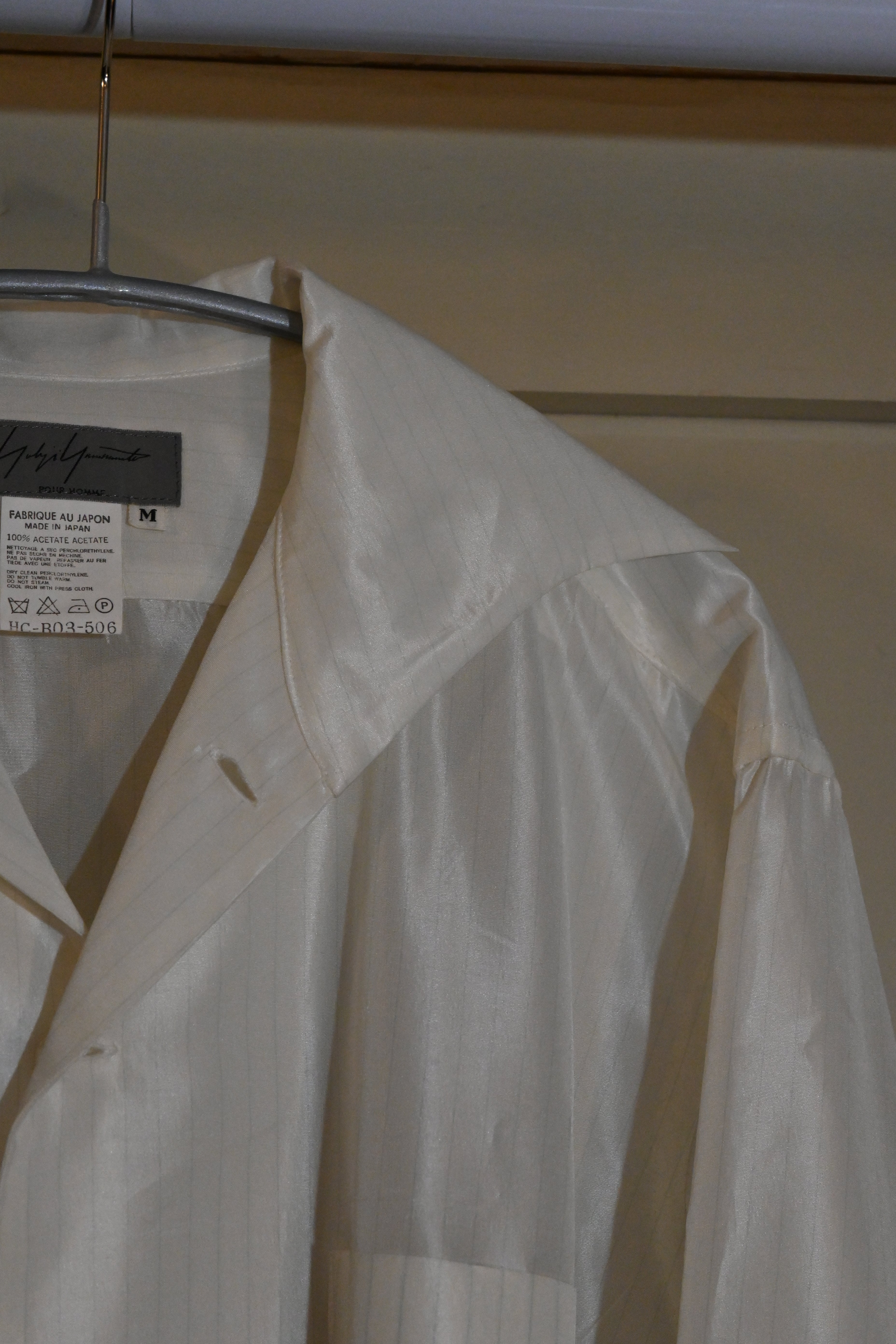 Yohji Yamamoto Acetate Stripe Shirt – Black (Size M)