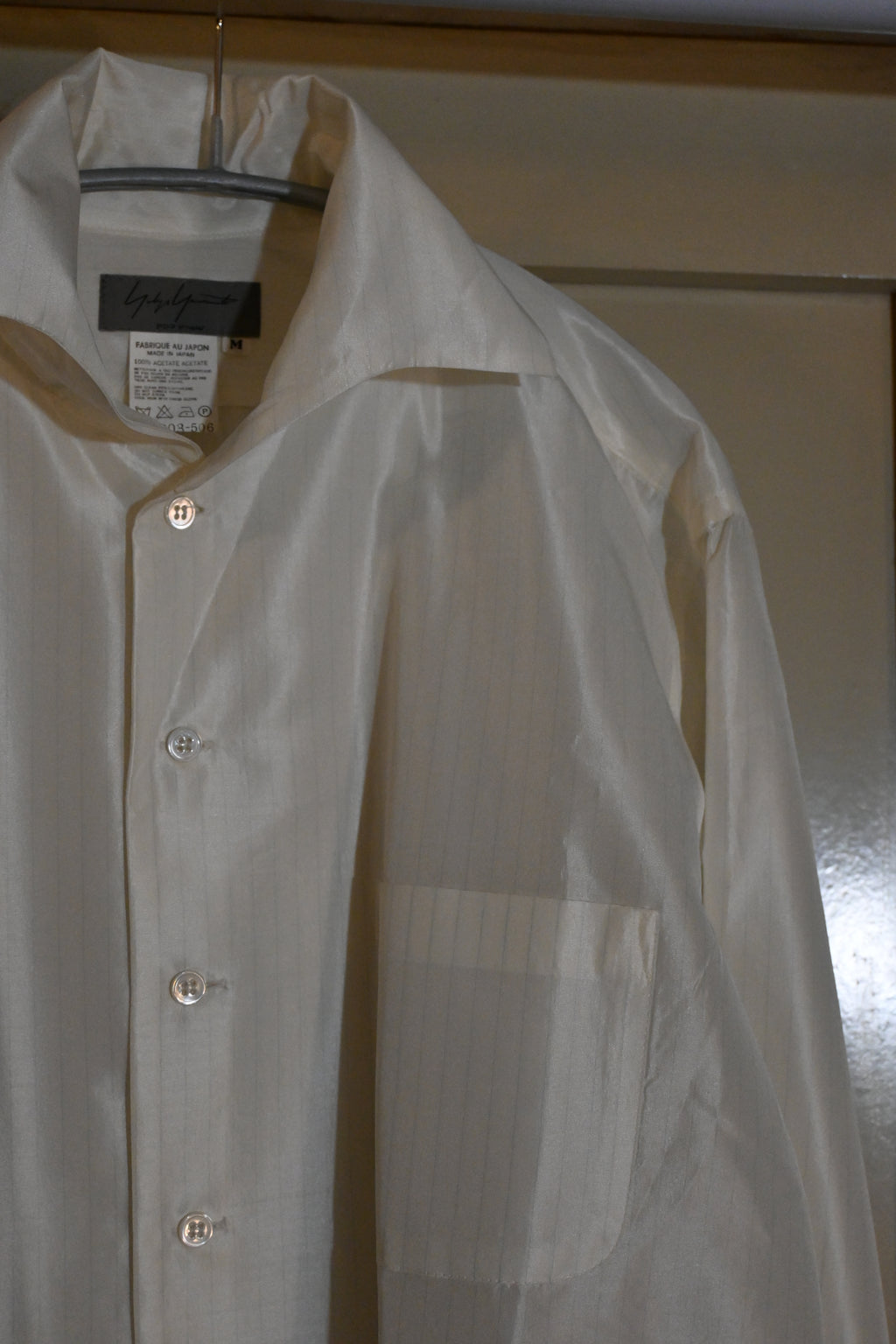 Yohji Yamamoto Acetate Stripe Shirt – Black (Size M)