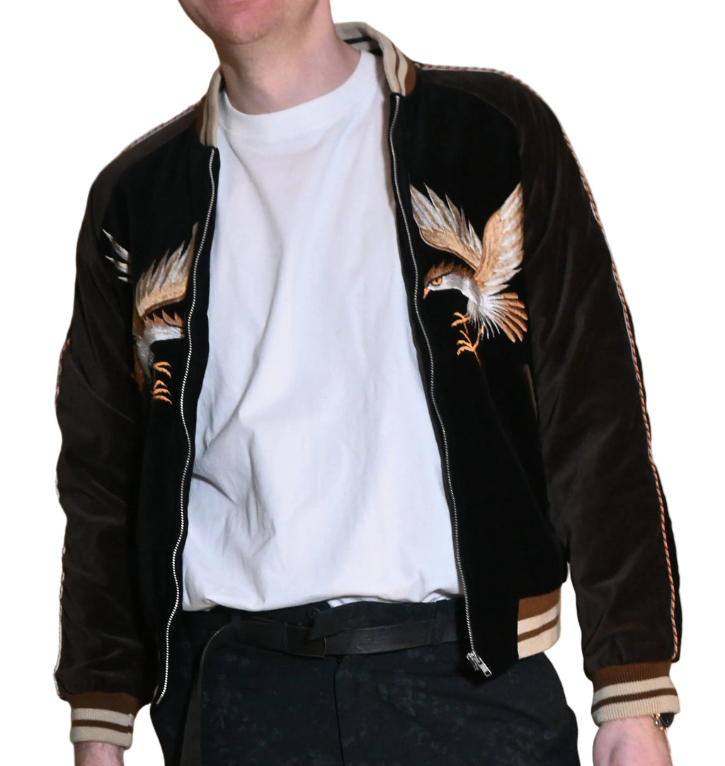 YAMAKO Japan Map Sukajan Jacket – Brown (Size M)