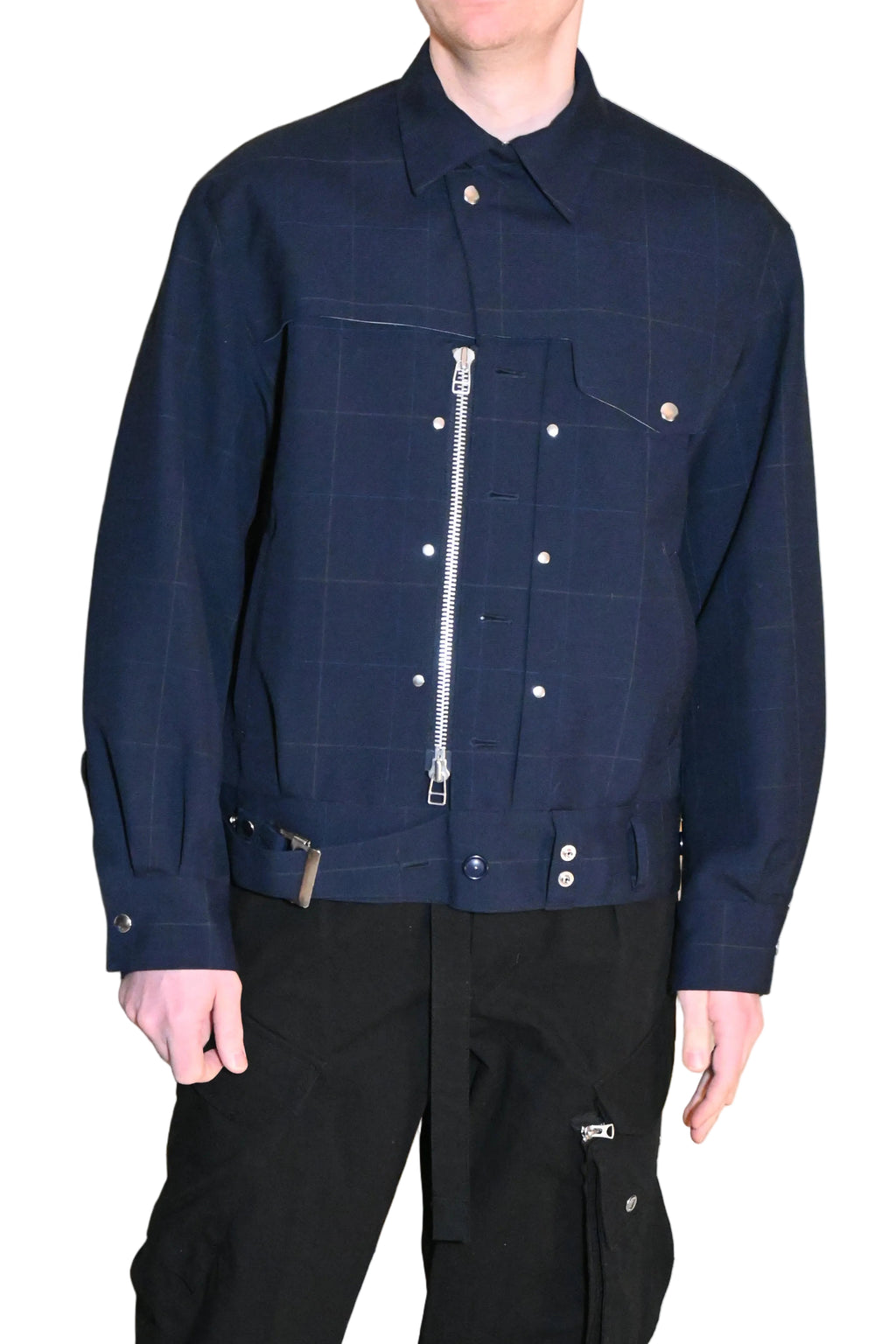 TAMME Navy Wool Blend Jacket – Made in Japan (Size L)
