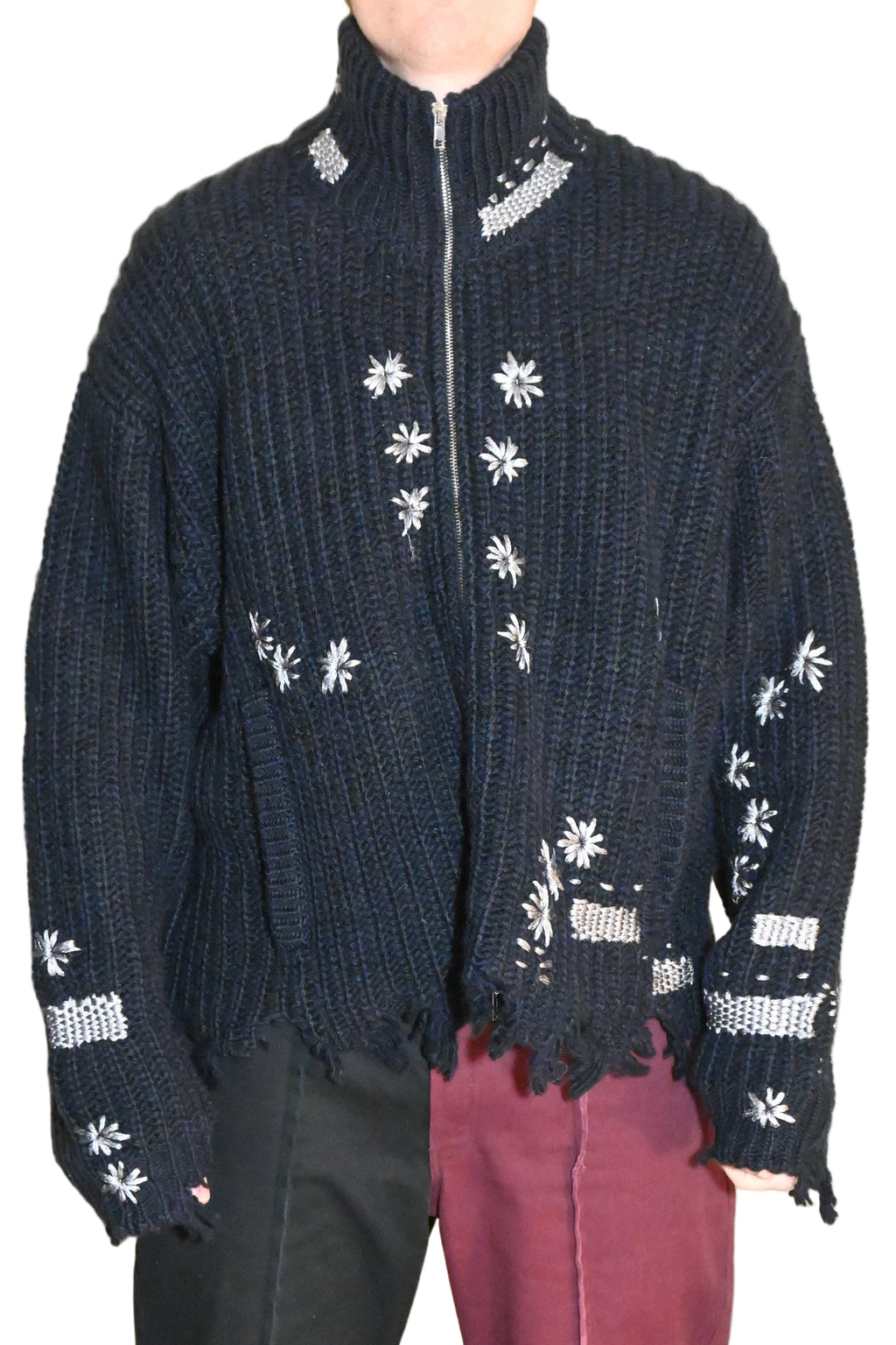 doublet Wool Knit Cardigan – Embroidered (Free Size)
