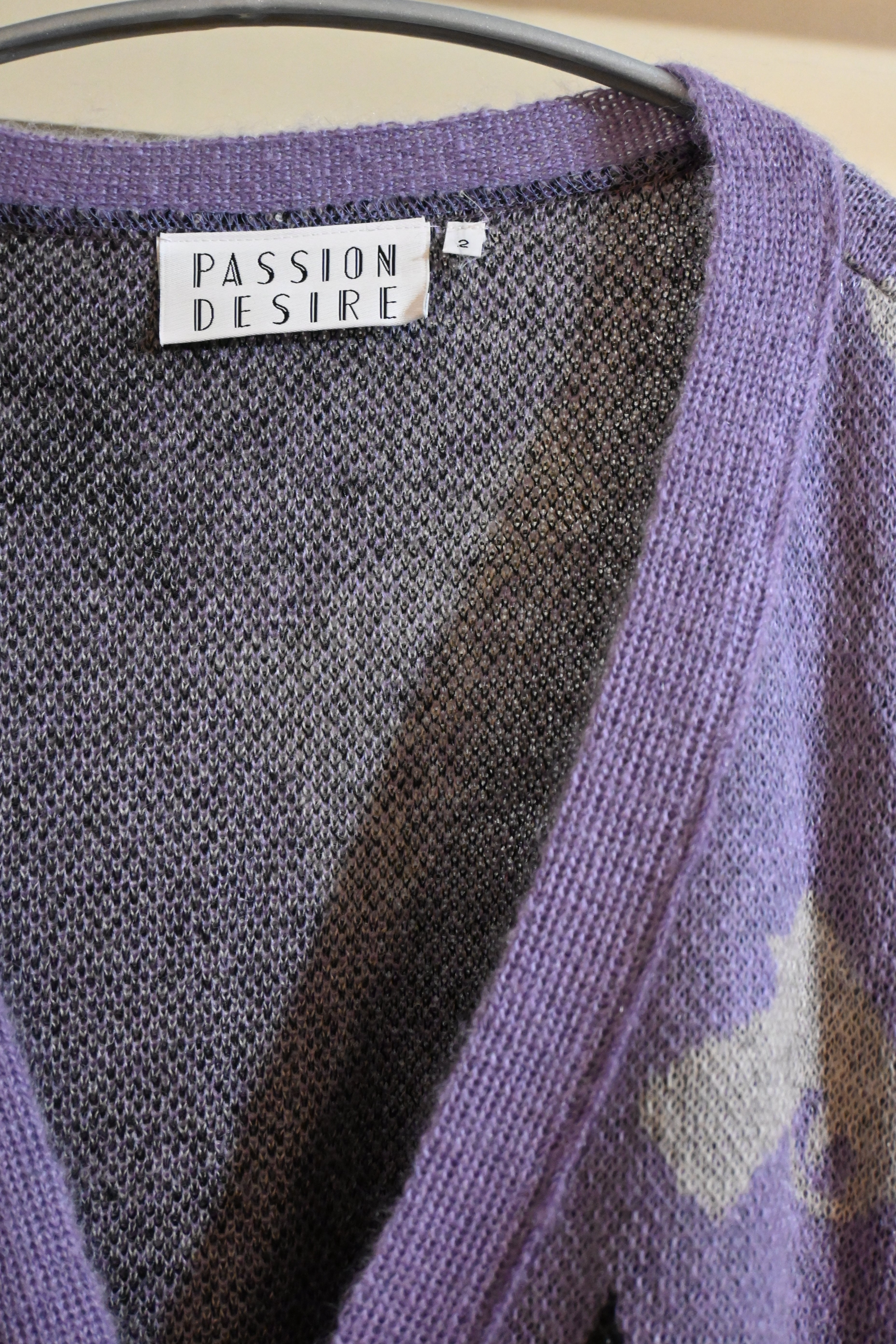 el conductorH Purple Mohair Knit Cardigan – Made in Japan (Size 2