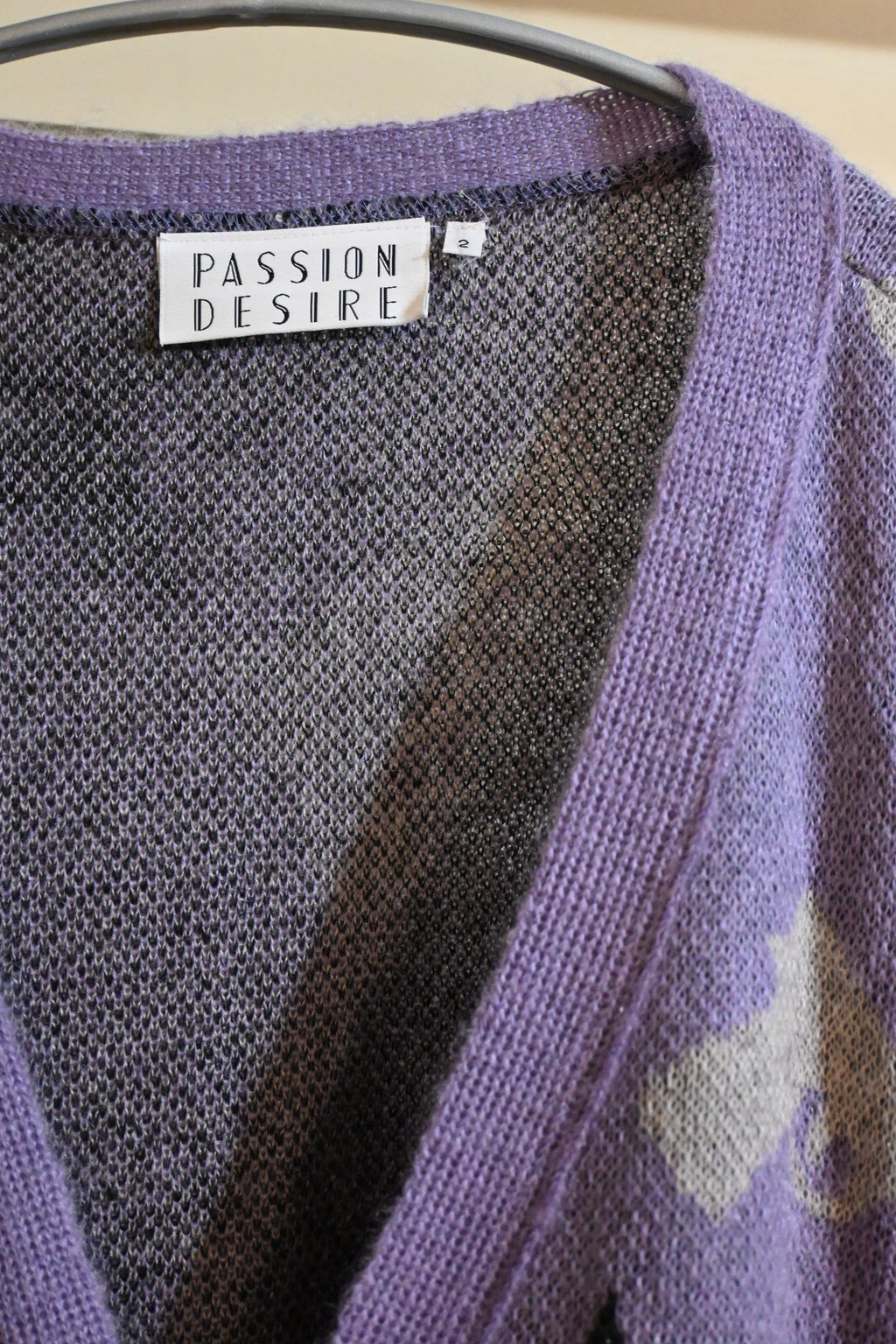el conductorH Purple Mohair Knit Cardigan – Made in Japan (Size 2)