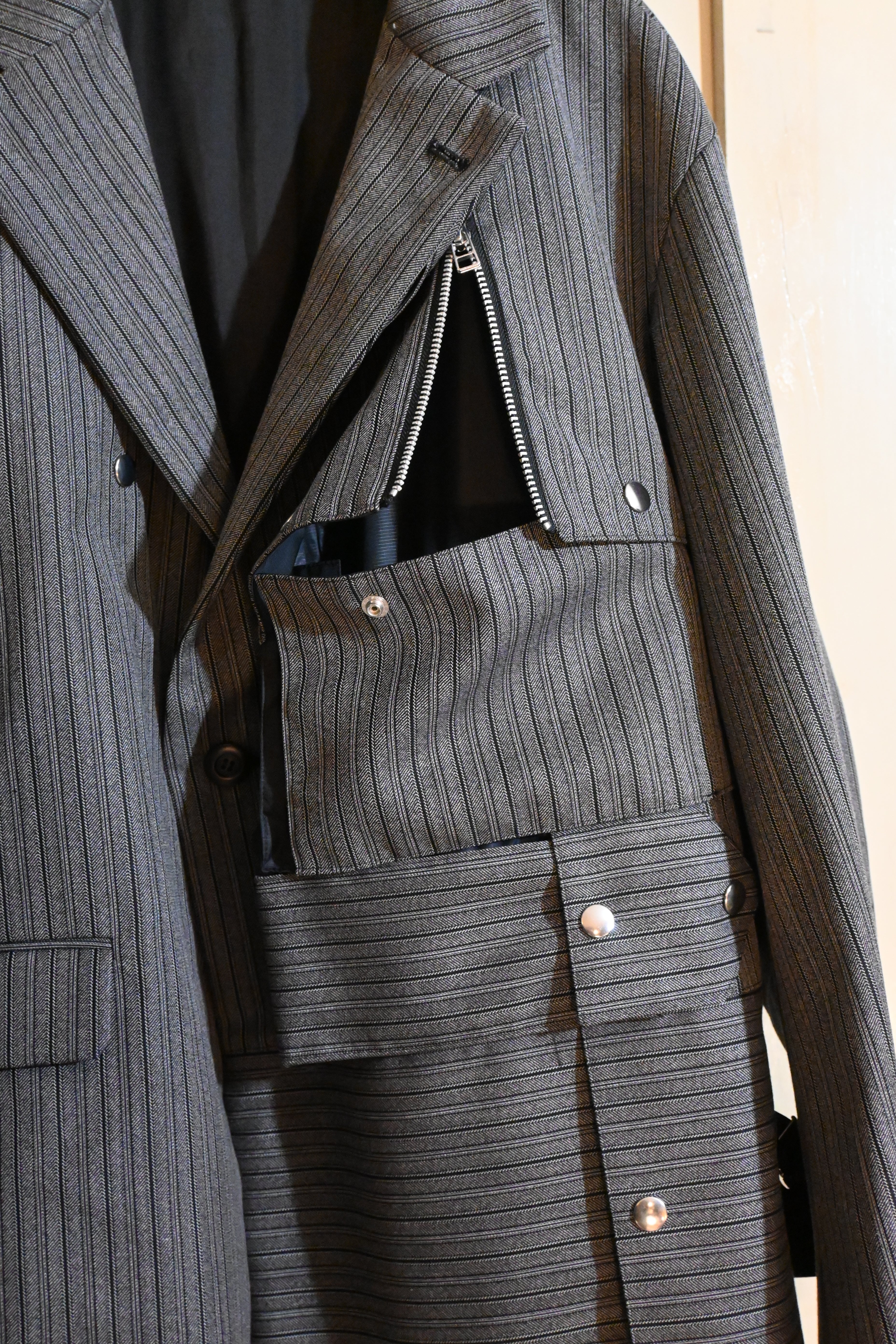 TAMME Grey Wool Blend Jacket – Made in Japan (Size L)
