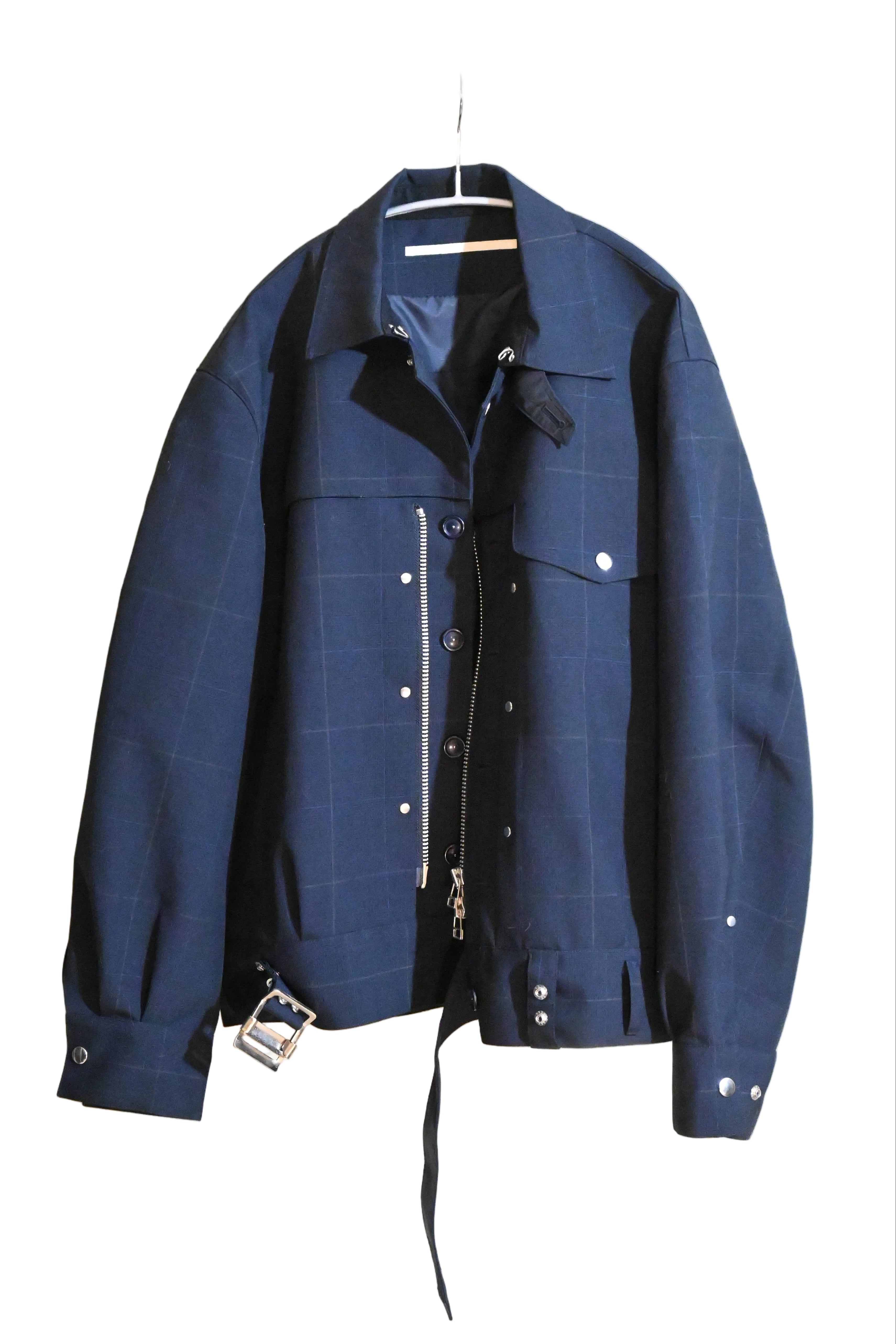 TAMME Navy Wool Blend Jacket – Made in Japan (Size L)