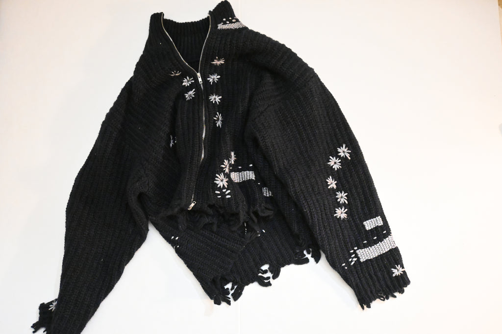 doublet Wool Knit Cardigan – Embroidered (Free Size)