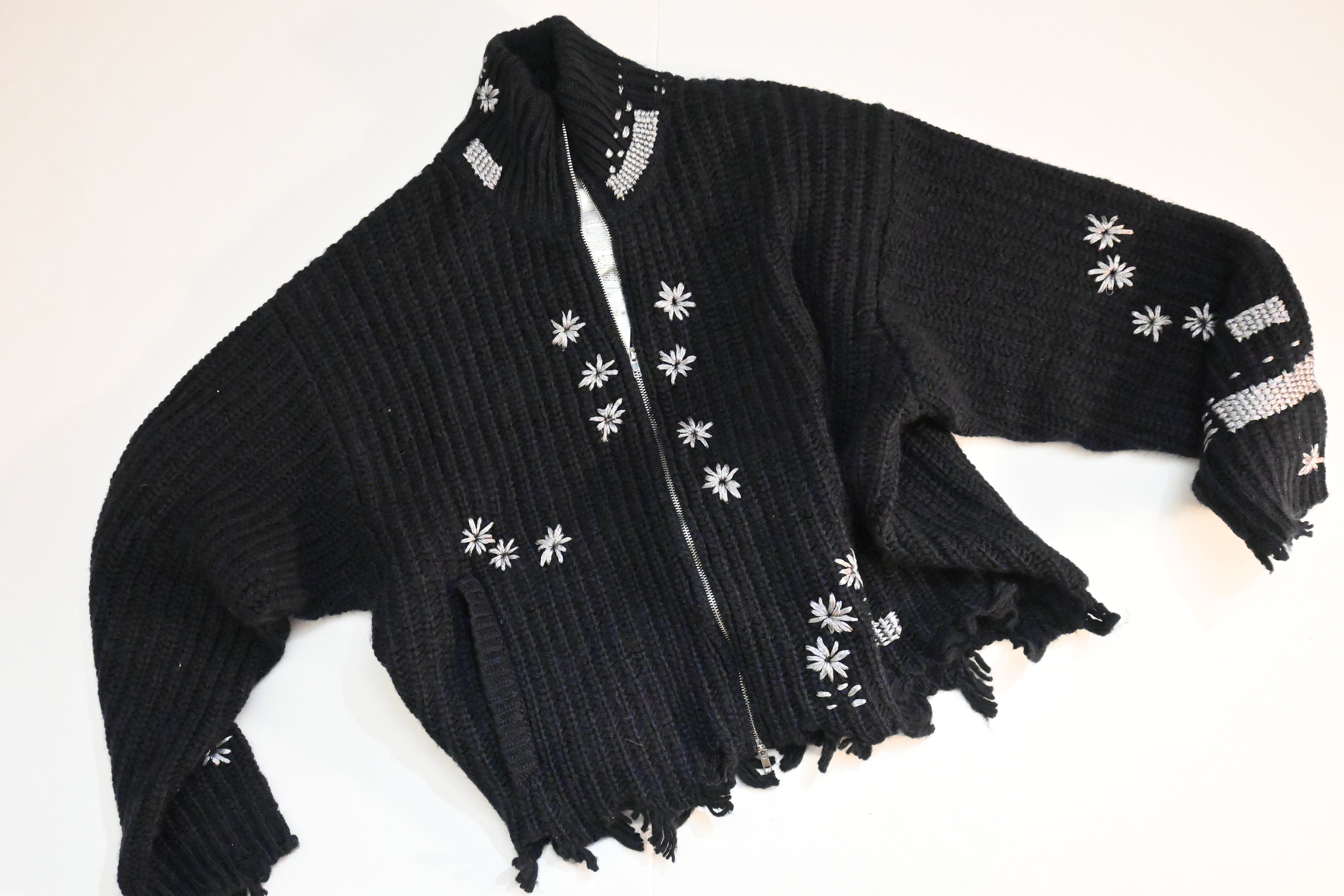doublet Wool Knit Cardigan – Embroidered (Free Size) – Japan