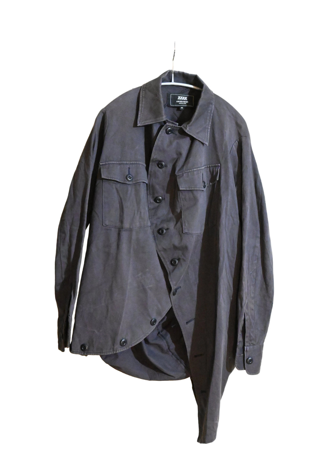 Anseason Anrealage Grey Asymmetrical Shirt – Made in Japan (Size 46)