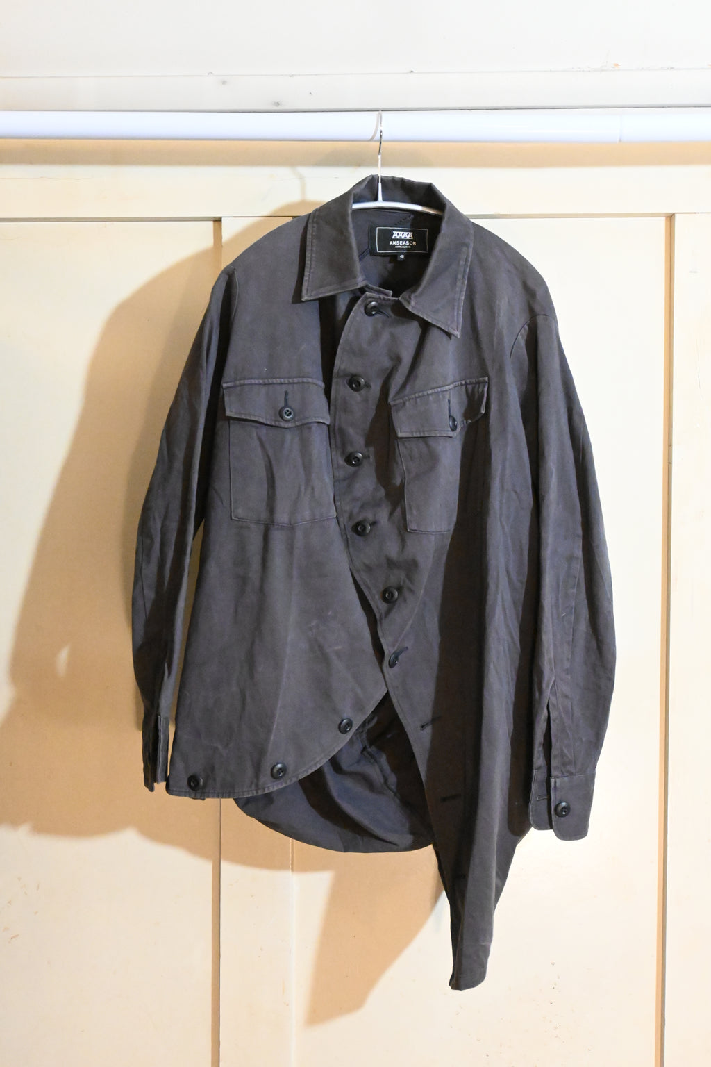 Anseason Anrealage Grey Asymmetrical Shirt – Made in Japan (Size 46)
