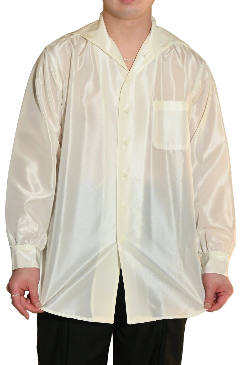 Yohji Yamamoto Acetate Stripe Shirt – Black (Size M)