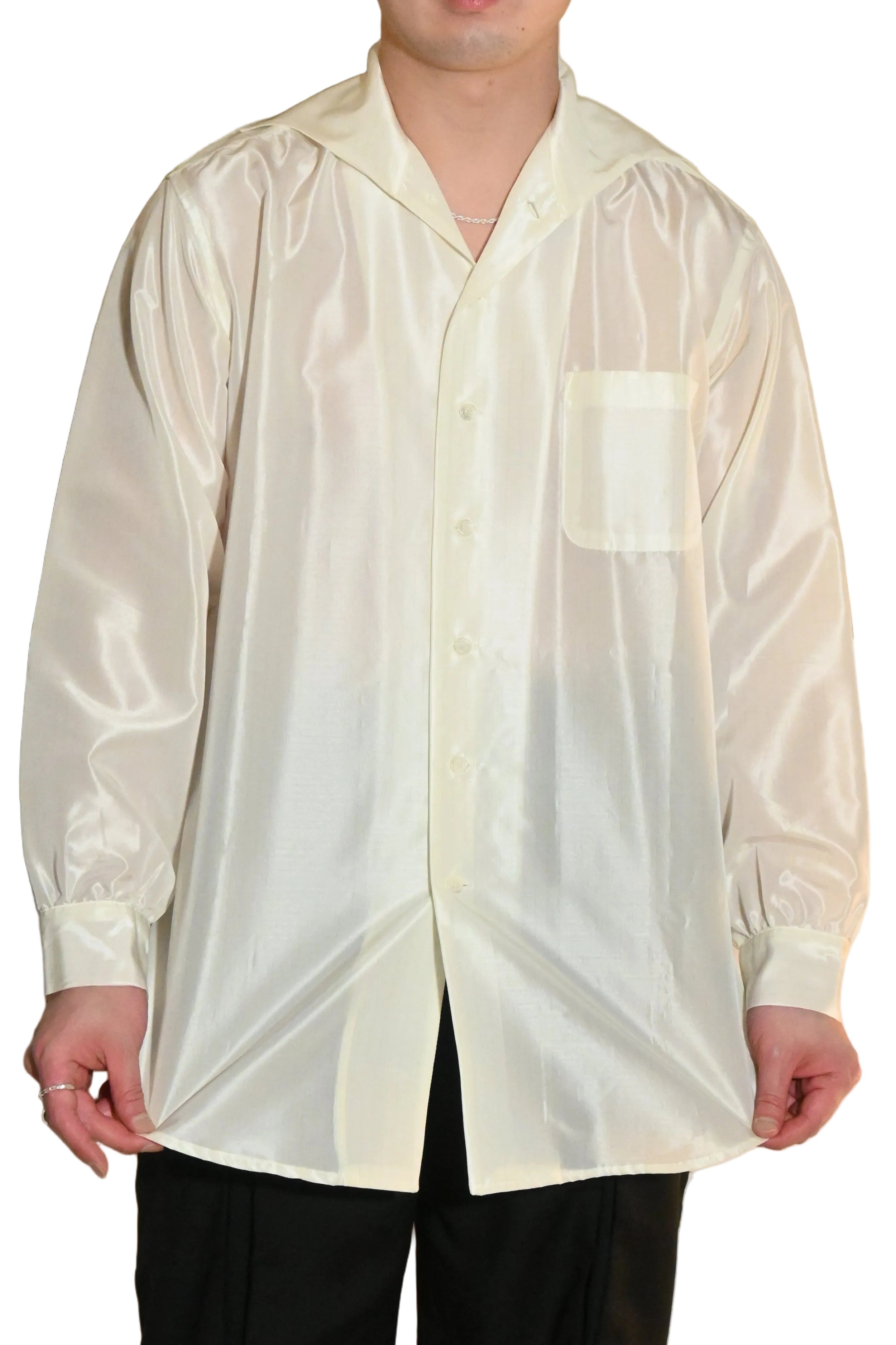 Yohji Yamamoto Acetate Stripe Shirt – Black (Size M)