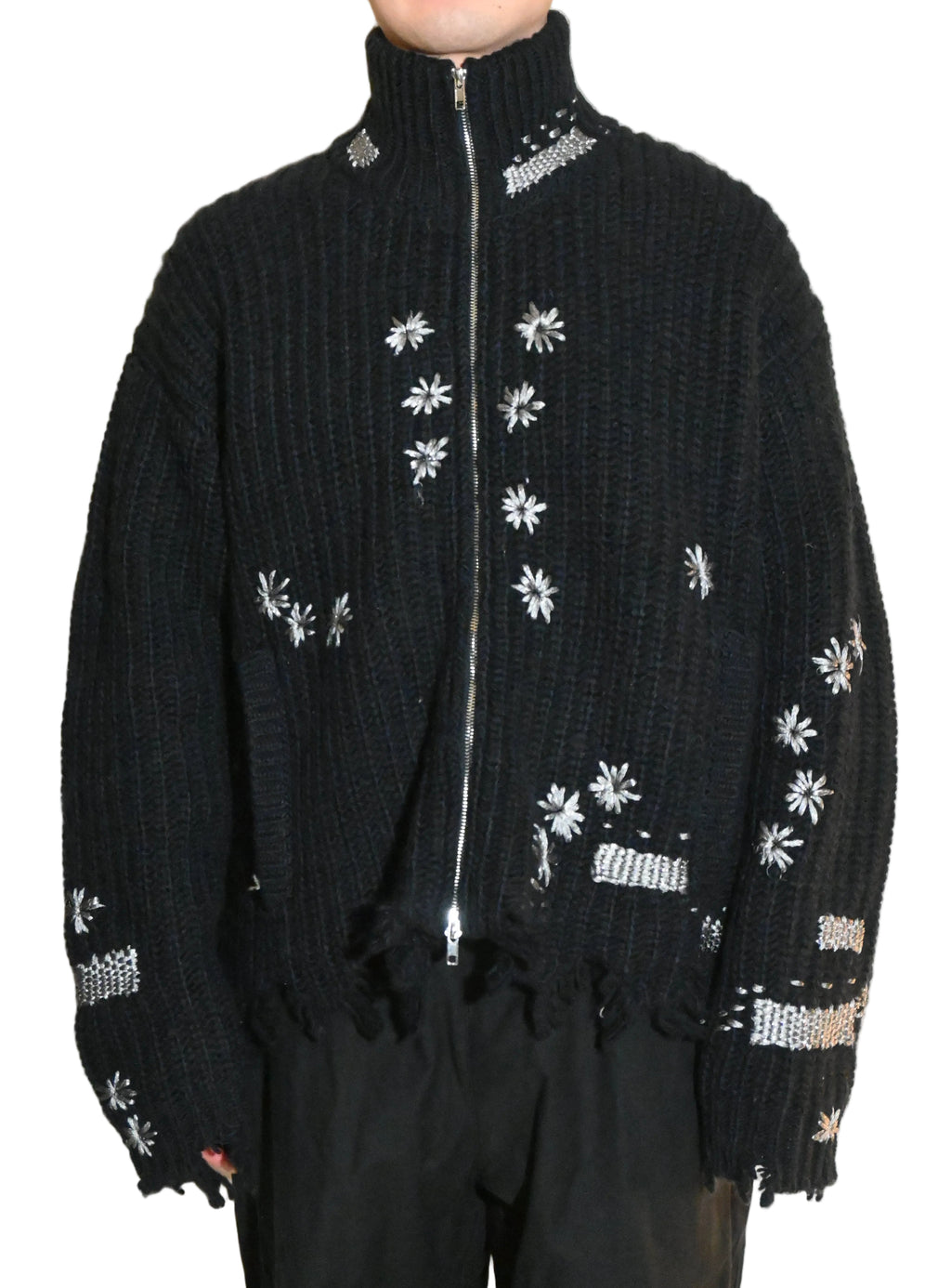 doublet Wool Knit Cardigan – Embroidered (Free Size)
