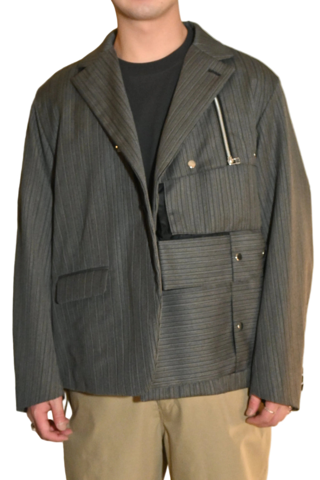TAMME Grey Wool Blend Jacket – Made in Japan (Size L)
