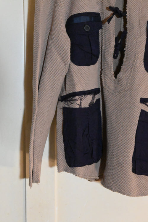 AZUMA Front-Open Cutsew Top – Beige (Size 1)