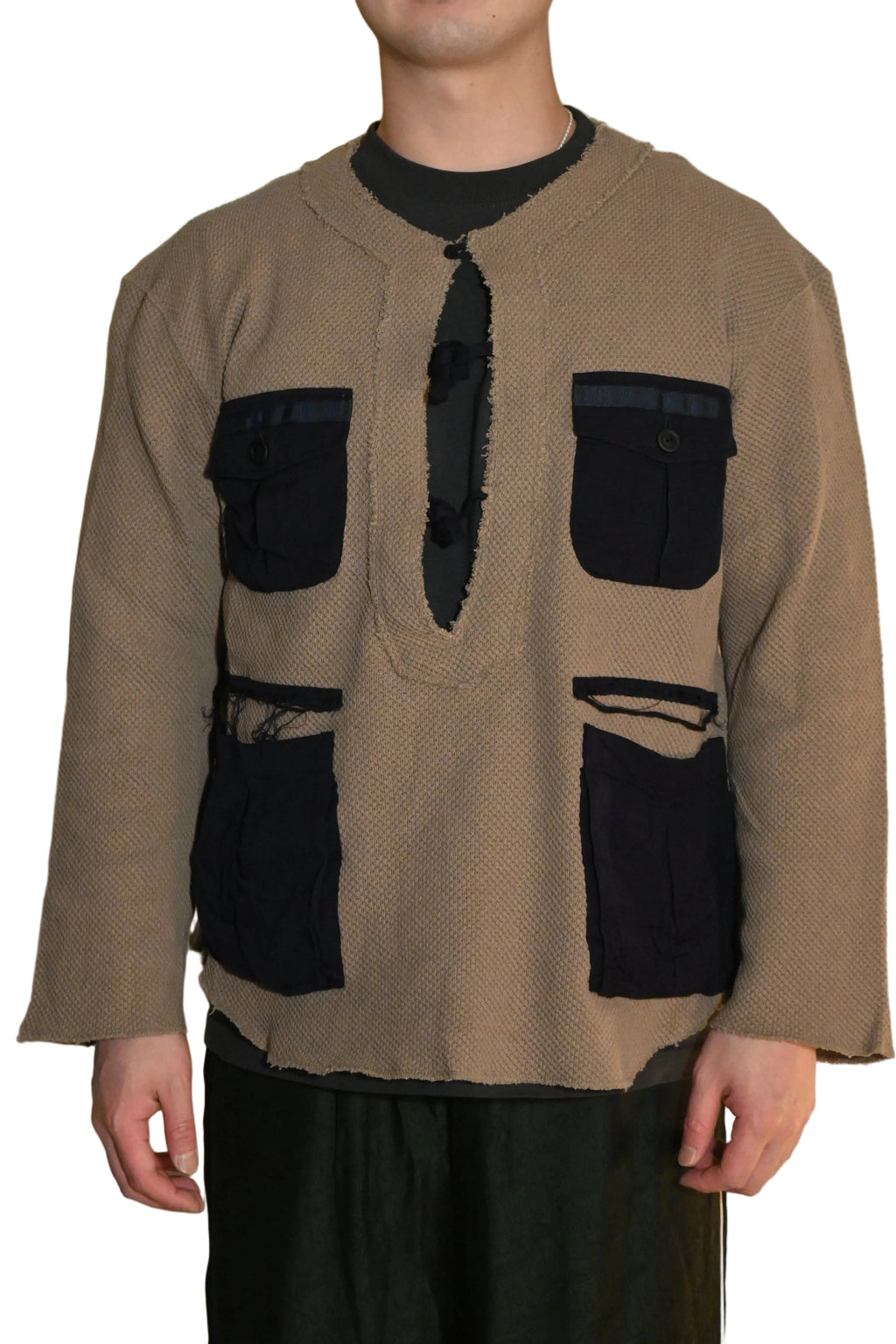 AZUMA Front-Open Cutsew Top – Beige (Size 1)