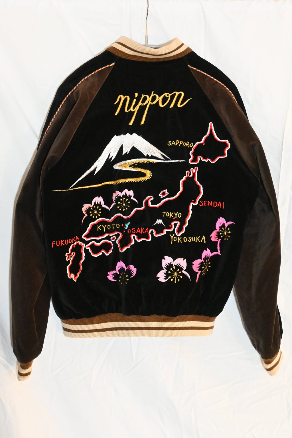 YAMAKO Japan Map Sukajan Jacket – Brown (Size M)
