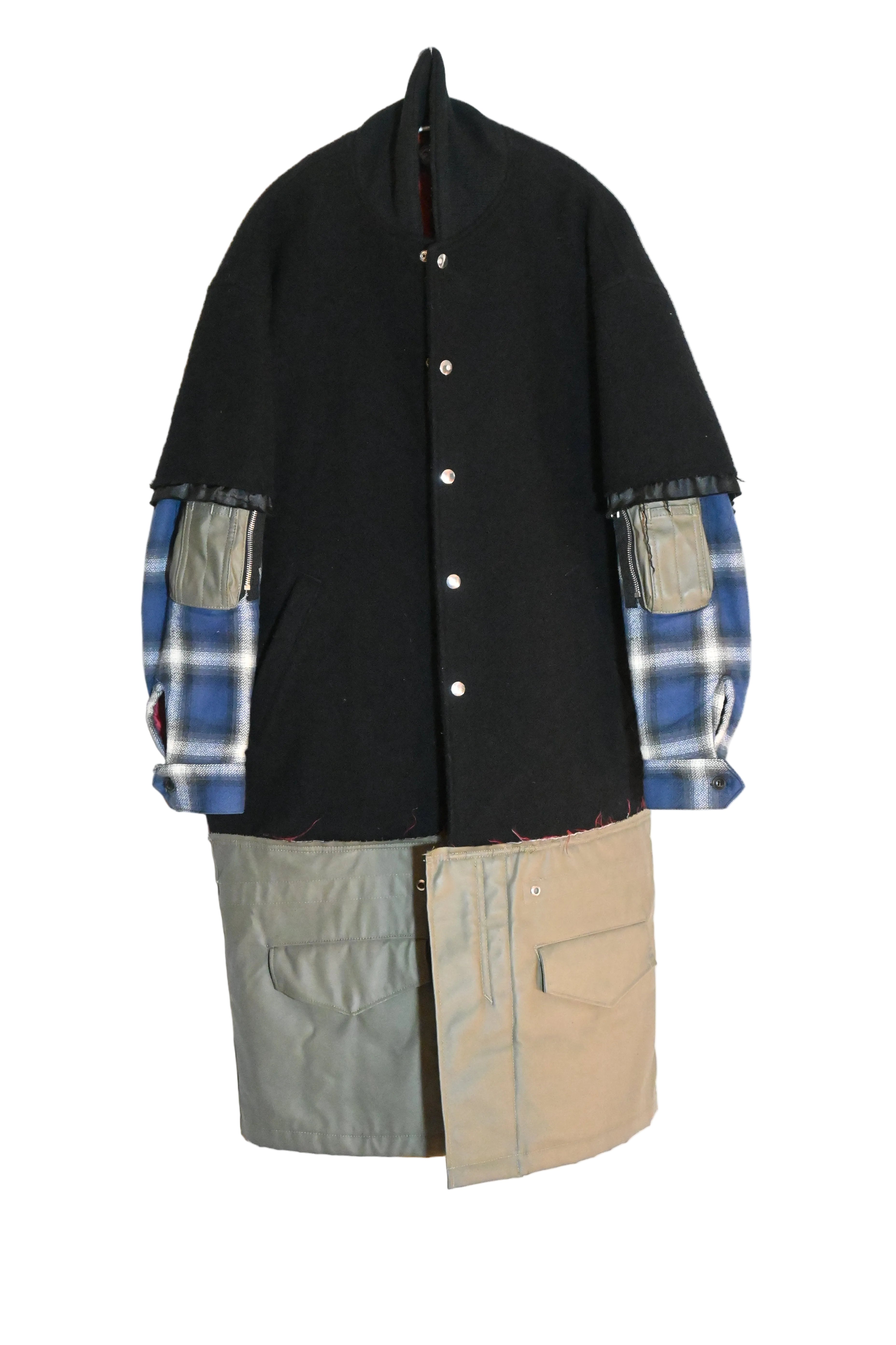 Noiscraft Patchwork Wool Coat – Made in Japan (Size M)