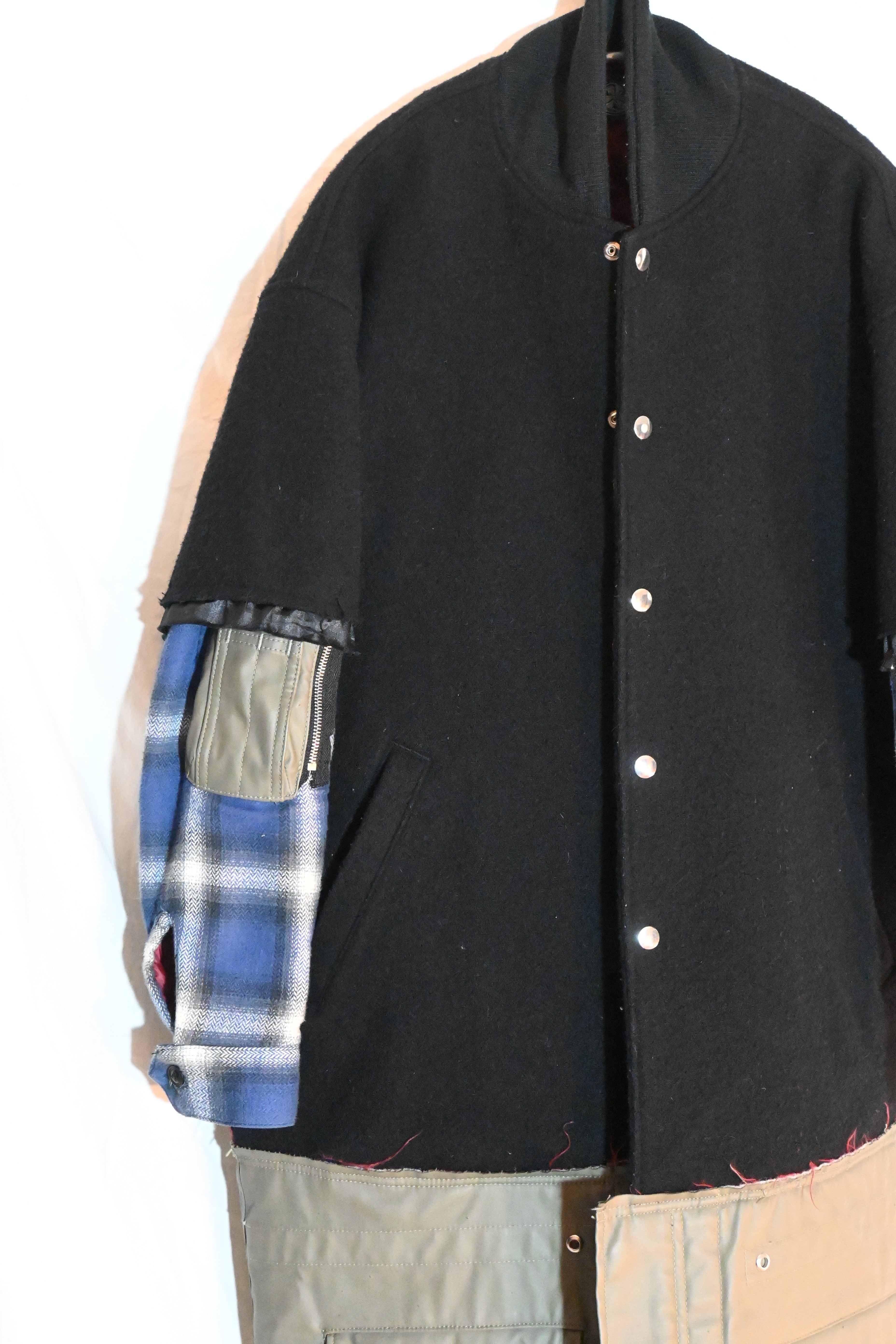 Noiscraft Patchwork Wool Coat – Made in Japan (Size M)