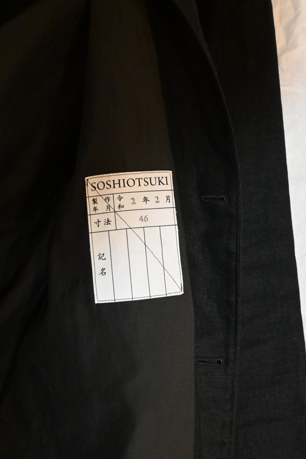 SOSHI OTSUKI Linen Jacket – Navy (Size 46)