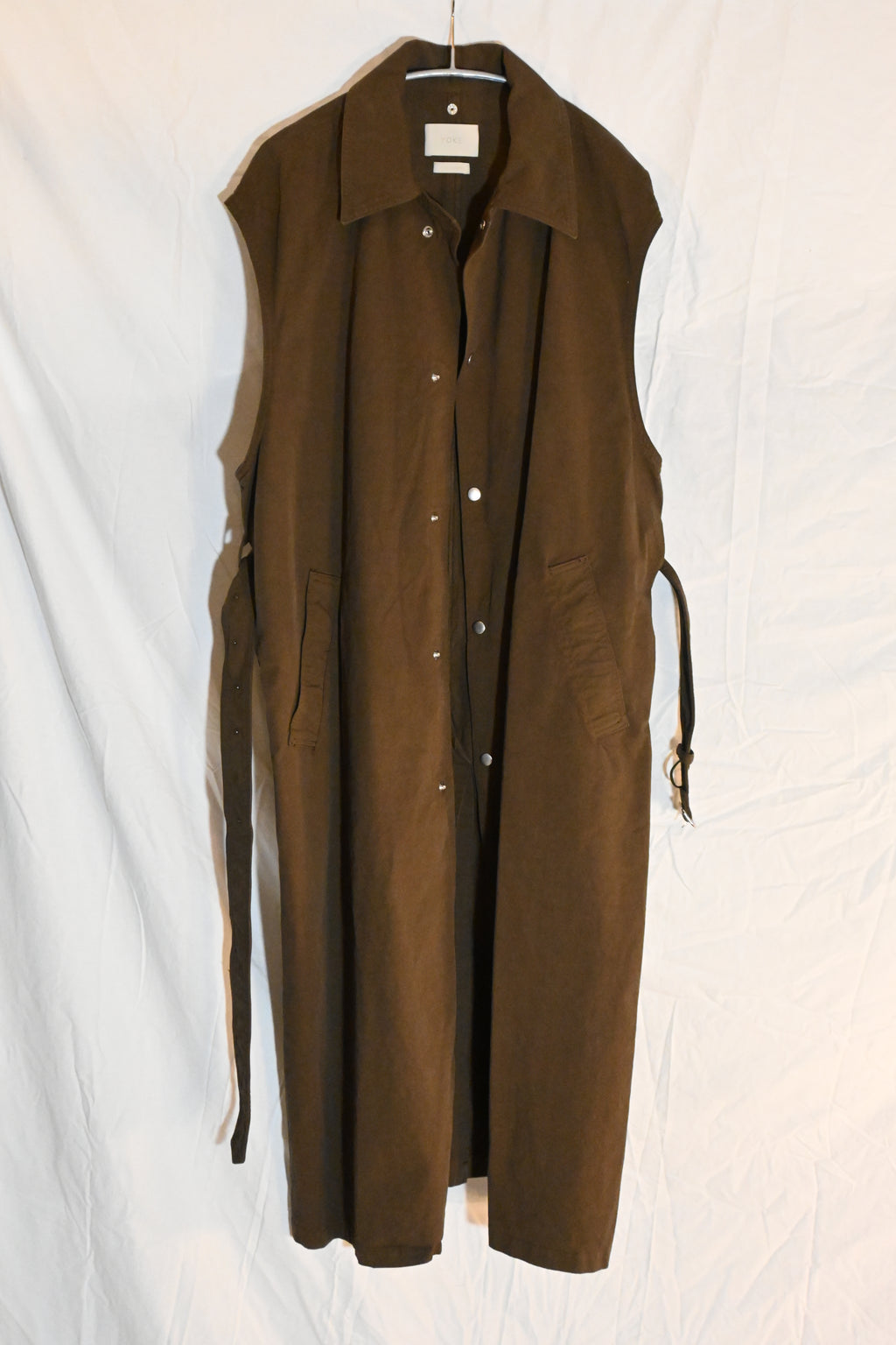 YOKE Military Coat – Brown Cotton Long Coat (Size 3)