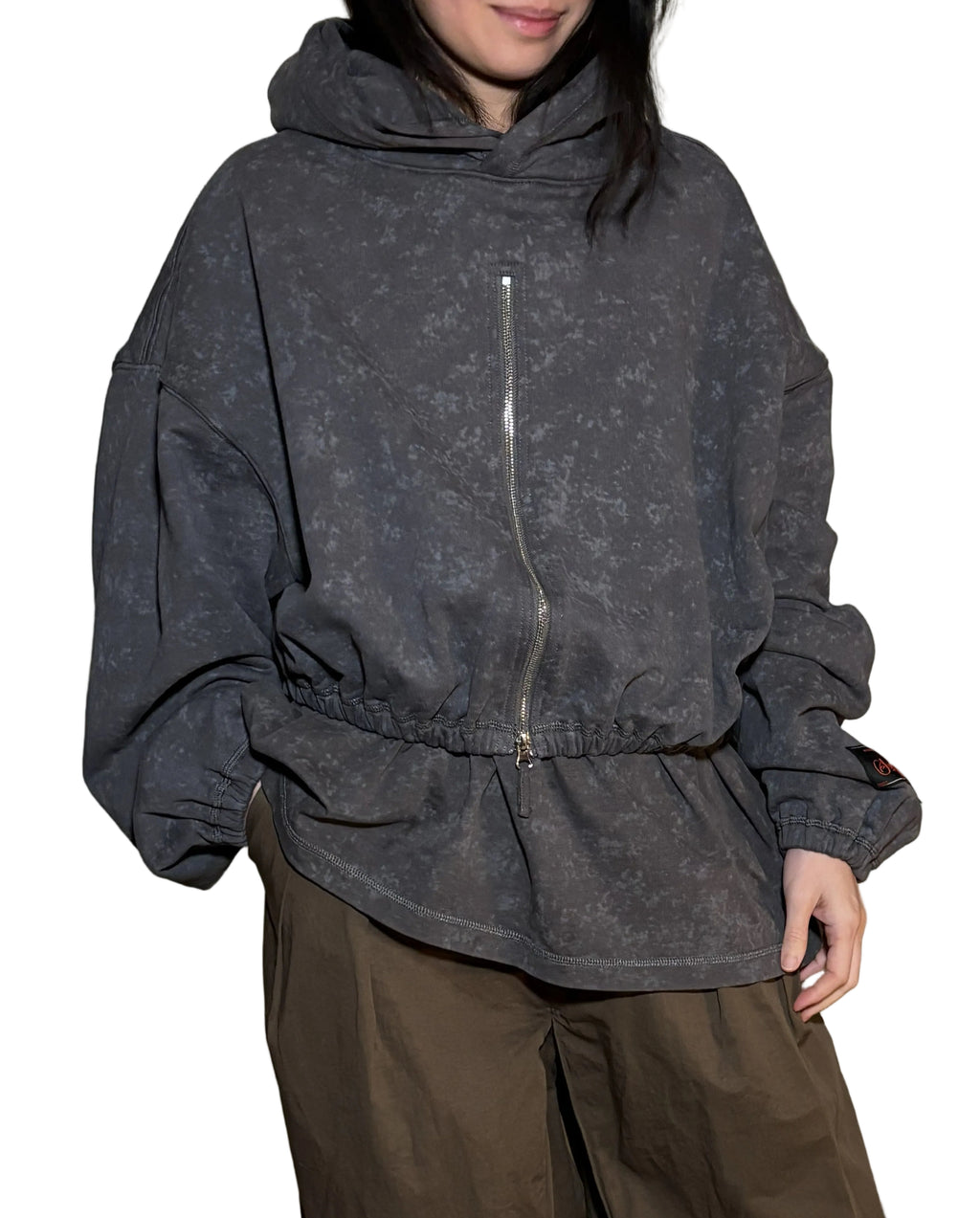 SYUMAN Grey Blue Zip Hoodie – Japanese Designer Streetwear (Size 2)
