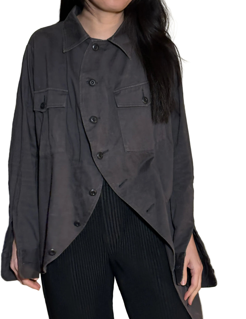 Anseason Anrealage Grey Asymmetrical Shirt – Made in Japan (Size 46)